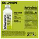 BODYARMOR Flash I.V. Zero Sugar Electrolyte Beverage, Lemon Lime, Hydration Drink For Rapid Rehydration, Post Workout Recovery, 20 Fl Oz (Pack of 12)