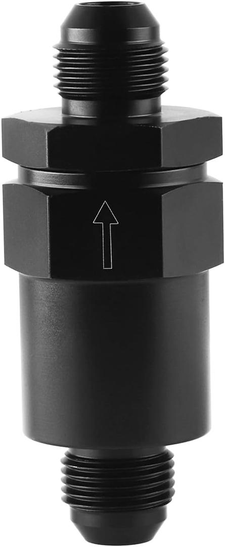 8AN Billet Inline Fuel Filter 30 Micron Upgraded AN8 Fuel Filter Fitting for Most Car EFI or Carb Fuel Systems Aluminum Black