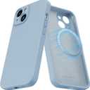 MCFANCE Silicone Magnetic for iPhone 14 Case, Compatible with MagSafe, Full Camera Protection Soft Anti-Scratch Microfiber Lining for iPhone 14 6.1 inch 2022, Mistblue