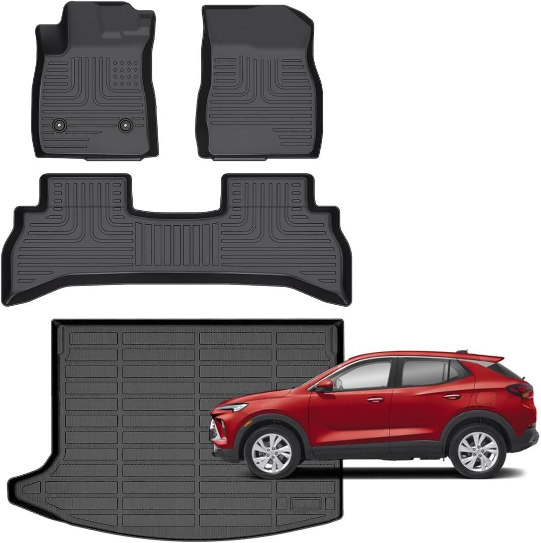 for Buick Encore GX FWD Floor Mats 2026 2020-2025 Custom Fit full Set,TPE Durable Odorless,All Weather Protection,Pet-Friendly Material,Waterproof,Anti-Slip, 