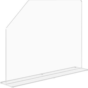 Sink Splash Guard Clear Acrylic with Easy Reach Cutaway Freestanding One Piece Protective Shield 23.5" x 4.5" x 18" Barrier for Kitchens Medical Offices and Labs By Marketing Holders