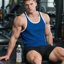 Men's Workout Tank Top Casual Soft Sleeveless Gym Muscle Shirts Bodybuilding Tee (XXXL)