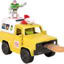 Fisher-Price Imaginext Disney and Pixar Toy Story Pizza Planet Truck with 3-inch Buzz Lightyear & Alien Friend Action Figures, Toy Vehicle & Pizza Projectile Accessories