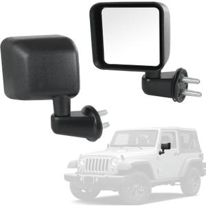 Door Mirror Left Driver Side and Right Passenger Side Replacement For Jeep Wrangler JK 2007-2017, Replace CH1320271 CH1321271
