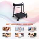 Pedicure Manicure Beauty Salon Nail Foot Bath Spa Portable Esthetician Trolley Cart for Foot Rest 3 Adjustable Height PU Cushion Funiture Massage Table Salon Supply Elitzia (Black)