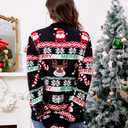 dressfan Unisex Funny Christmas Sweaters Xmas Family Matching Sweater Knit Pullover Crew Neck Long Sleeve for Women & Men (Medium, Black Red-santa Claus)