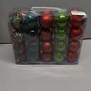 40PCS 2.36" Christmas Balls Ornaments, Plastic Christmas Tree Ornaments, Holiday Baubles, Hanging Decorations for Xmas Trees Holiday Party, Red Green Baubles