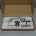 Front Door Knob Handleset, Entry Door Handle Set with Cove Knob for Right and Left Handed Sided Doors, Interior and Exterior Entrance Passage Lock, Lower Half Grip, Satin Nickel