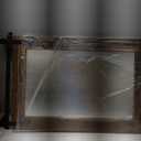 AAZZKANG Rustic Wood Mirror Rectangle Decorative Wall Mirror Large 26"x18" with Frame Bedroom Living Room Bathroom Hanging Mirror (Brown)