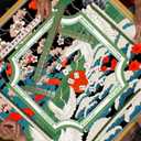 WHCHJ Oriental Japanese Chinoiserie Mahjong Mat 31.5 x 31.5 in, Traditional Asian Crane Flower Anti-Slip Noise-Reducing Mahjong Mat for Table Board, Games Tile Games, Poker and Cards
