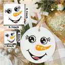 3 x 5inch Christmas Snowmans Face Stencil for Crafts Reusable Small Christmas Snowmans Face Stencils Holiday Templates for Ornament DIY Crafts Wood Canvas (face30)