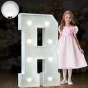 Marquee Letters 3 Feet Tall Large Light Up Letters Baby Shower Decorations Wedding Engagement Proposal White Party Decorations Marry Me Mr and Mrs Sign Big Cardboard Backdrop R