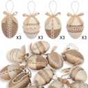 RoseCraft Easter Egg Decorations, 12PCS Boho Artificial Egg Easter Tree Hanging Ornaments, for Spring Summer Home Rustic Holiday Party Basket Filler Decor.