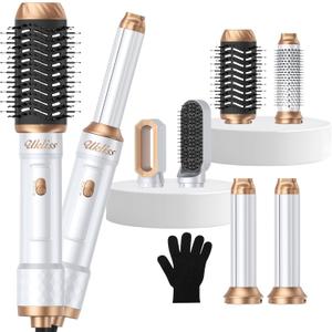 6 in 1 Hair Dryer BrushBlow Dryer Brush Ionic Hair DryerMulti Hair Styler for Fast Drying Styling Curling Straightening VolumizingHair Curler Hair Straightener Styler Autowrap Air Styler