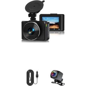 4K Dash Cam Dual Lens Driving Recorder Car DVR 1080P Rear Lens Camera Parking Monitoring Black Box(A10,64GB)