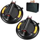 Glass Suction Cups 2 Pack 8 inch Vacuum Suction Cup to Lift Large Glass 330 LBS Lifting Capacity Heavy Duty Industrial Suction Cup Tools with Carrying Case, for Tiles,Windshield,Window