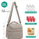 Breastmilk Cooler Bag - Large Capacity 12L & 10-Hour Insulated Bottle Cooler Bag with Detachable Divider for Tall Baby Bottles | Dual Deck Lunch Box for Women | Breast Pump Bags for Work