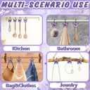 Sawysine 12 Pcs Purple Butterfly Shower Curtain Hooks Set Wood Decorative Purple Butterfly Bathroom Decor Accessories Lilac Spring Shower Curtain Hangers for Bathroom Bedroom Living Room