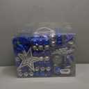 130pcs Christmas Ball Ornaments Set, Shatterproof Christmas Tree Ball Ornament Decoration, Plastic Xmas Ornaments Bulk Hanging Balls, Holiday, Home, Wedding Party, Blue and Silver