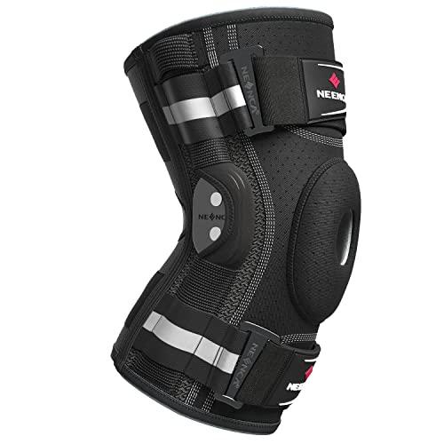 NEENCA Professional Knee Brace for Knee Pain, Adjustable Hinged Knee Support with Removable Side Stabilizers, Strong Stability for Joint Pain Relief, Arthritis, Meniscus Tear, ACL, PCL, Runner, Sports (Medium)