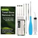 Airgoesin™ Upgraded Tonsil Stone Remover Tool, Blue, 5 Tips, Tonsillolith Pick Case + 1 Irrigator Fresh Breath Oral Rinse