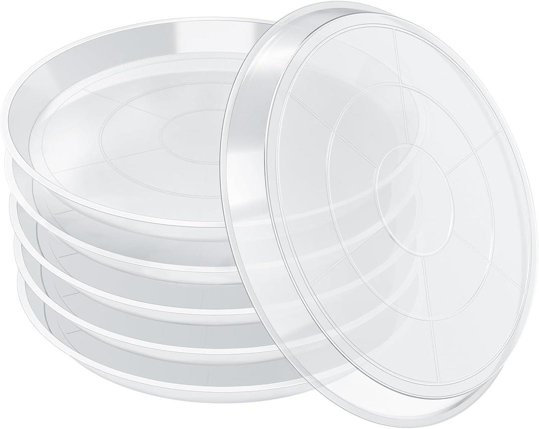Clear Plant Saucer 12 14 16 18 20 Inch, Durable Plant Drip Trays Saucers for Pots, No Holes Water Catcher Trays for Indoor Outdoor Planter, Sturdy Base Plate(14", Clear)