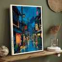 Large Tokyo Tea House Canvas Wall Art Japanese City Street Coffee Decor painting Pictures Ukiyo-e Illustration Anime Posters Prints for living room Bathroom Bedroom Office Hallway Home Decoration