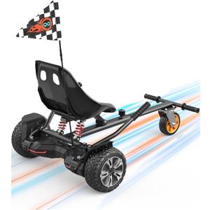 Gyroor Hoverboard Seat Attachment - Go Kart Conversion for 6.5'' to 10'' Hoverboards, Adjustable Frame Length, Perfect for Kids and Adults