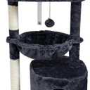 SYANDLVY Small Cat Tree for Indoor Cats, Cat Tower with Scratching Post, Modern Cat House with Padded Perch, Kittens Condo with Cradle, Smoky (29.6")