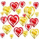 24 Pcs Valentines Decorations Hanging Hearts from Ceiling 3D Red Gold Heart Valentine's Day Hanging Decorations for Wedding Bridal Shower Engagement Anniversary