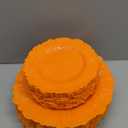 SUT 60 PCS Orange Plastic Plate, Plastic Plates Include 30PCS 10 inch Dinner Plates and 30 PCS 7 inch Dessert Plates, Disposable Plate for Party