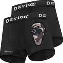 Davion 2-Pack Boys Underwear with 1 Soft Protective Athletic Cup Youth Briefs for Football, Baseball, Lacrosse (Large, Black)