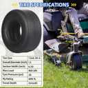 GICOOL (2 Pack) 13x6.50-6 Tubeless Lawn Mower Tire, 13x6.5-6 Riding Zero Turn Lawnmower Smooth Turf Tyre, 4 Ply