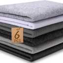 XSEINO 6 Rolls 12"x35" Large Felt Sheets(5.8Yds Total), 1.4mm Thick Nonwoven Fabric for Sewing, 6 Earth Tone Colors, Bulk DIY Craft Supplies for Bags, Garland, Decor