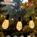 25FT LED Outdoor String Lights - 12+1 Shatterproof Vintage Edison Bulbs | IP44 Weatherproof | Plug in Cafe Patio Lights for Balcony, Porch, Deck & Cozy Bistro Ambiance (2700K Warm White)