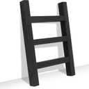 FUIN Wooden Tea Towel Ladder, Mini Ladder Towel Rack Display Hanger, Small Rustic Farmhouse Tea Towel Stand Holder for Country Bathroom Decor, Black (9.45 x 1.3 x 14.2 inchs)