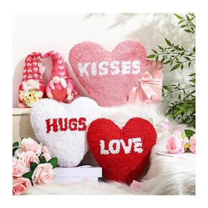 Qunclay 6 Pcs Valentines Day Heart Shaped Pillow Conversation Heart Pillow 17 x 14 Red Pink White Love Pillow Gifts Valentines Day Decor 3D Cushion for Bedroom Living Room Couch Chair Sofa , 2 White, 2 Pink, 2 Red