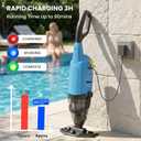 Cordless Pool Vacuum Above & Inground Pools, Powerful 15GPM Suction, Handheld Pool Vacuum with 4 Section Pole up to 87", 1H Runtime, Debris Filter Bin, Rechargeable Pool Cleaner for Spas & Hot Tubs