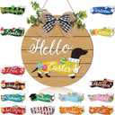 Glenmal 16 Pcs Interchangeable Seasonal Dachshund Welcome Sign Rustic Dog Front Door Wreaths Detachable Holiday Hanging Decor for Spring Easter St. Patrick's Day All Seasons (Classic Style)