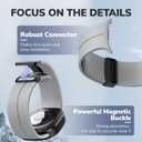 ANCOOL for Samsung Galaxy Watch Ultra Bands 47mm, Soft Silicone Sport Magnetic Band for Samsung Galaxy Ultra Watch Band for Men Women, Black+White+Cloudy gray