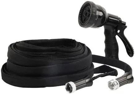 JISDUO 100FT Non-Expanding Garden Hose, Flexible Hose with Hose Nozzle, Lightweight, Kink-Free and Easy Storage Water Hose for Outdoor, Watering, Car Wash by Jisduo, Black-1