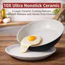 24Pcs Pots and Pans Set Non Stick,Ceramic Cookware Set with Titanium-Reinforced Nonstick Coating,Long-Lasting,PFAS-Free,Induction Compatible,Full Kitchen Set with 3 Stock Pots for Family Cooking,Black