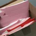 Maxcheck 50 Pcs Red Pink Bakery Boxes with Window 6x6x3 Inch Pink Red Cookie Treat Dessert Cupcake Charcuterie Box with Rope and Card for Valentines Teacher Wedding Baked Goods Giving Gift