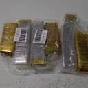 50Pcs Square Plastic Cake Boxes with Lids, 2.73" Clear PET Dessert Containers for Cupcakes, Muffins, Pastries, Bakery Packaging for Wedding, Birthday, Party Favors (gold base)