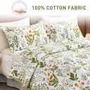 Lady Ann Oversized King Quilt Bedspreads 120x120-100% Cotton Floral California King Size Quilt Bedding Set Yellow Flowers & Leaves Pattern Plant Botanical Printed Quilted Coverlet Set, 3 Pcs, Oversized California King Plus