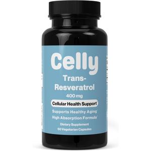 10 x Celly Trans-Resveratrol 400mg | Longevity Supplement for Healthy Aging and Cellular Health | High Absorption for Maximum Benefit | 30 Servings | Non-GMO & 3rd Party Tested