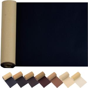 Leather Repair Patch for Couches 17X55inch Large Self-Adhesive refinisher cuttable reupholster Tape Patches kit for Couch Car Seats Furniture Sofa Vinyl Chairs Shoes Fabric Fix(Black, 17x55 inch) (17x55 inch, Black)