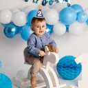 Simple 2nd Birthday Hat - Second Cone Hat,Two Years Old Decor Photo Props,Party Crown Outfit for Girls/Boys