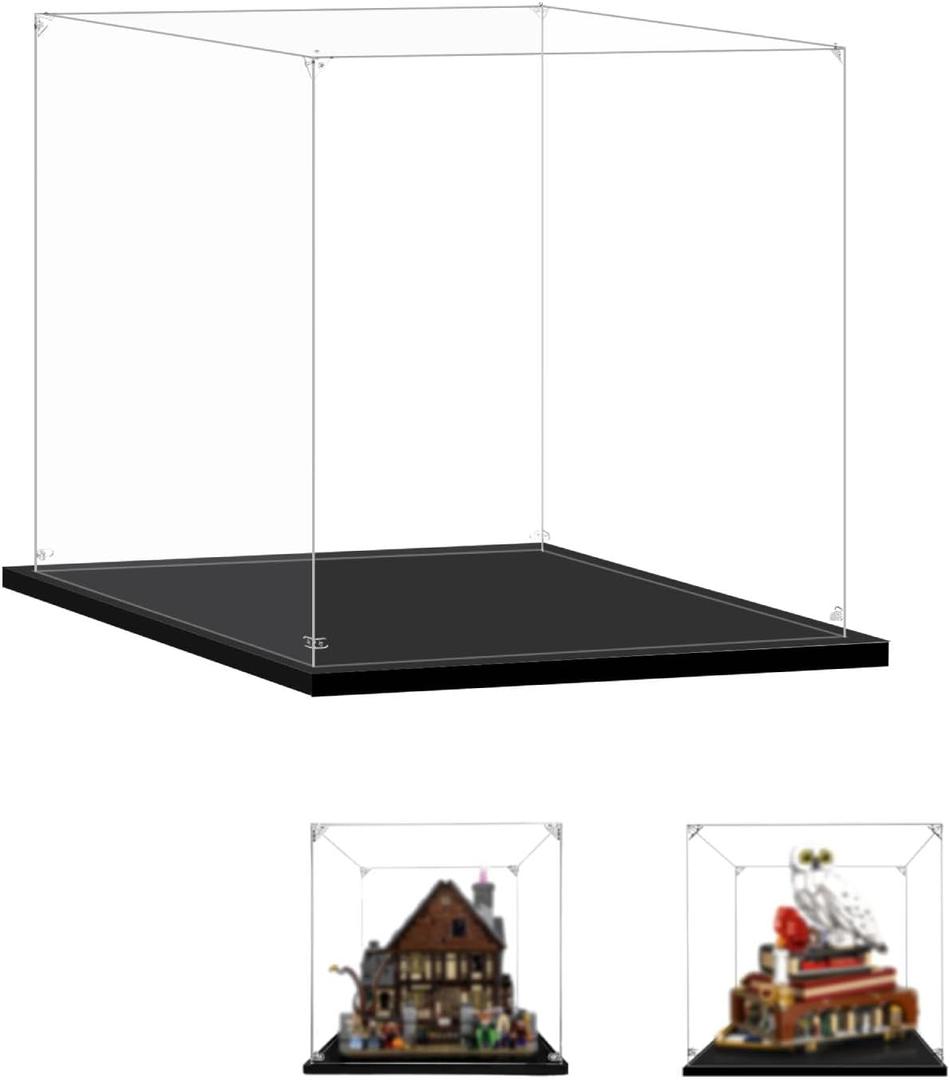Display Case for Lego 76466 Sorcerers Stone, 21341 Hocus Pocus: Sanderson Sisters' Cottage or 10348 Japanese Red Maple Bonsai Tree, 13.8x12.6x11.8inches (35x32x30cm)