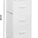 WLIVE Fabric Dresser, 5-Drawer Tall Dressers for Bedroom, Storage Dresser Organizer with Fabric Bins, Wood Top, Sturdy Steel Frame, Chest of Drawers for Closet, Hallway, White